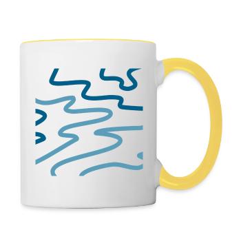 Abstrakt - Tasse zweifarbig - Weiß/Gelb - Rechts