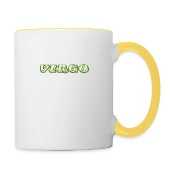 Logo "Vierge" - Mug contrasté - blanc/jaune - Droite