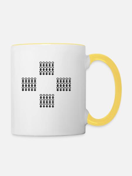 Königlicher Stil - Tasse zweifarbig - Weiß/Gelb