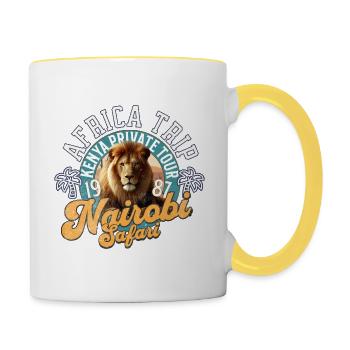 Nairobi Kenia Safari - Tasse zweifarbig - Weiß/Gelb - Rechts