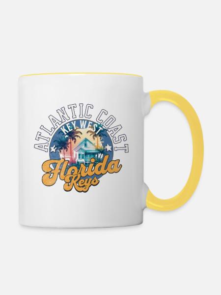 Florida keys Key West - Tasse zweifarbig - Weiß/Gelb