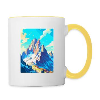 Dachstein Autriche Affiche de voyage vintage souvenir - Mug contrasté - blanc/jaune - Droite