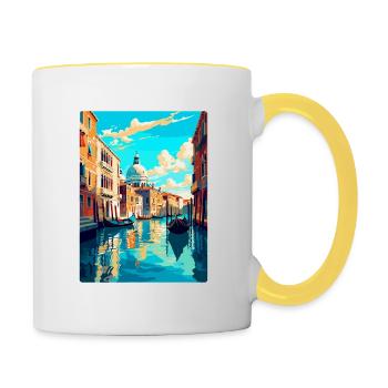 Venice Italy Vintage Travel Poster WPA Souvenir - Contrasting Mug - white/yellow - Right