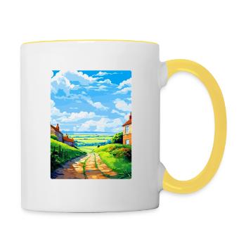 Rye England Uk Vintage Reise Poster Souvenir WPA - Tasse zweifarbig - Weiß/Gelb - Rechts