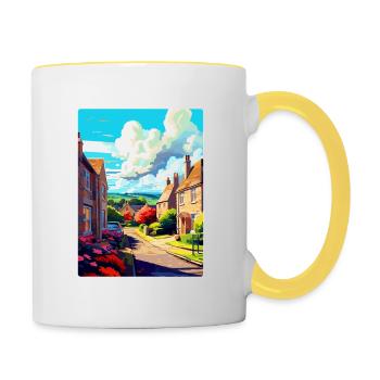 Bathampton, England, Vereinigtes Königreich, Reiseposter, Souvenir, WPA - Tasse zweifarbig - Weiß/Gelb - Rechts