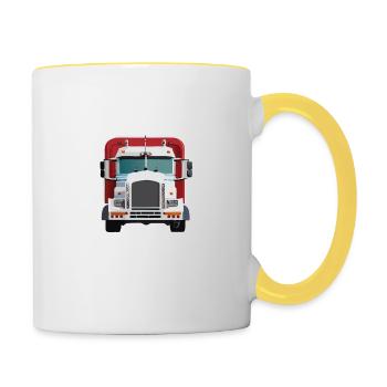 Amerikanischer LKW - Tasse zweifarbig - Weiß/Gelb - Rechts
