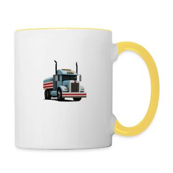Amerikanischer Tanklaster - Tasse zweifarbig - Weiß/Gelb - Rechts