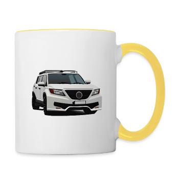 Sportlicher Geländewagen - Tasse zweifarbig - Weiß/Gelb - Rechts
