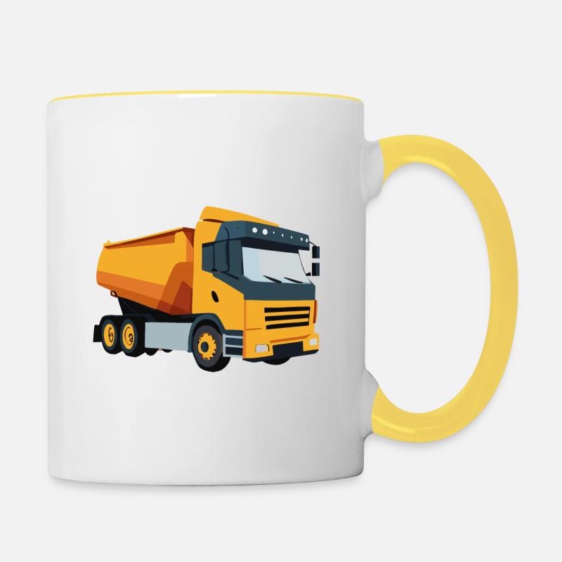 Kipplaster - Tasse zweifarbig - Weiß/Gelb