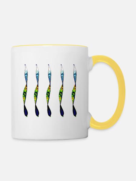 verdrilltes Paar - Tasse zweifarbig - Weiß/Gelb