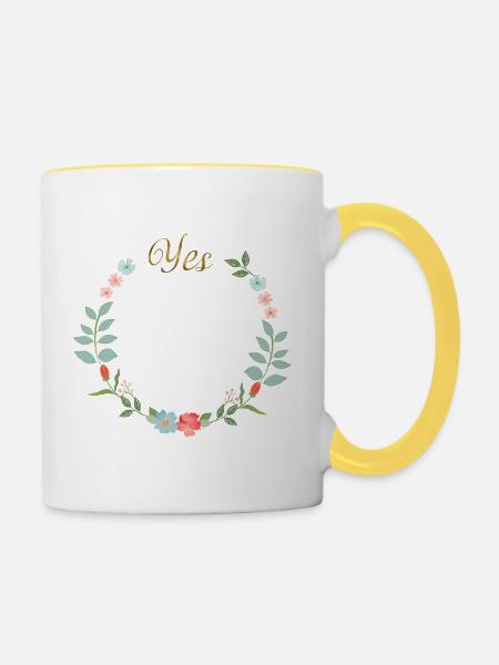 Yes - Tasse zweifarbig - Weiß/Gelb