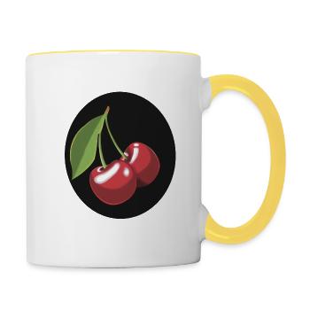 Painted cherries - Contrasting Mug - white/yellow - Right