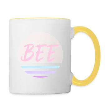 Rose abeille - Mug contrasté - blanc/jaune - Droite