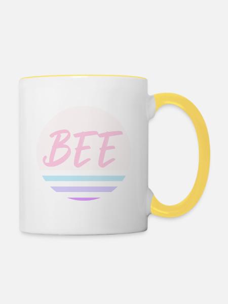 Bee Pink - Contrasting Mug - white/yellow