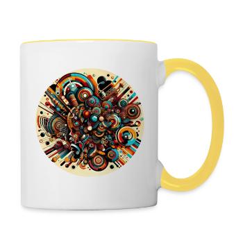 Afro-Stil Chromatische Harmonie - Tasse zweifarbig - Weiß/Gelb - Rechts
