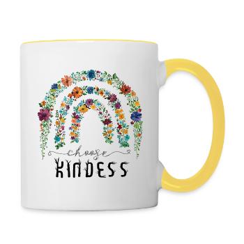 choose kindness - Contrasting Mug - white/yellow - Right