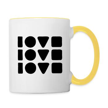 3x Love - Contrasting Mug - white/yellow - Right