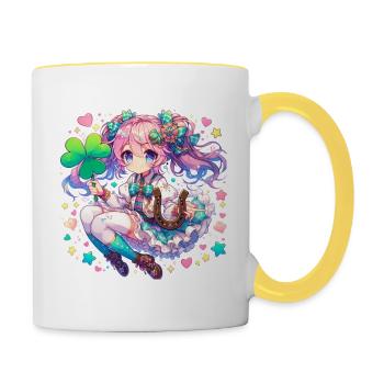 Lucky Lucy - Tasse zweifarbig - Weiß/Gelb - Rechts