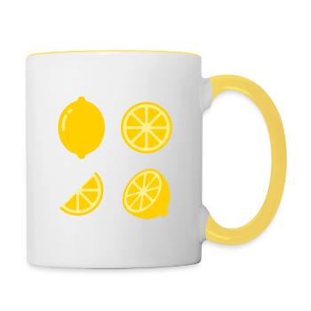 4 times lemon - Contrasting Mug - white/yellow - Right