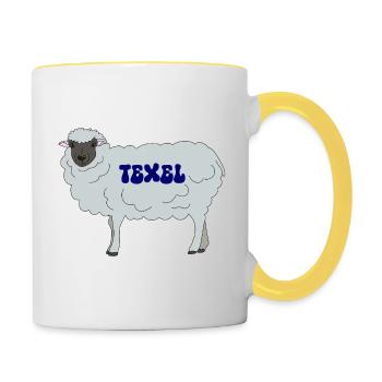 Mouton Texel - Mug contrasté - blanc/jaune - Droite