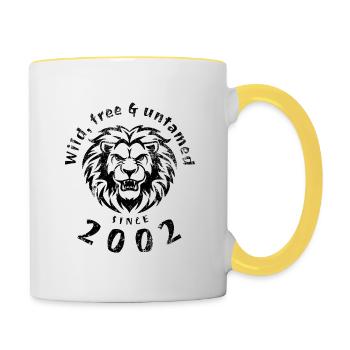 Sauvage, libre et indompté depuis 2002 - Mug contrasté - blanc/jaune - Droite