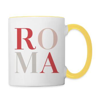 Roma - Mug contrasté - blanc/jaune - Droite