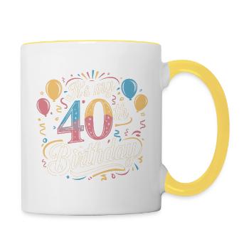 It's my 40th Birthday - Mug contrasté - blanc/jaune - Droite