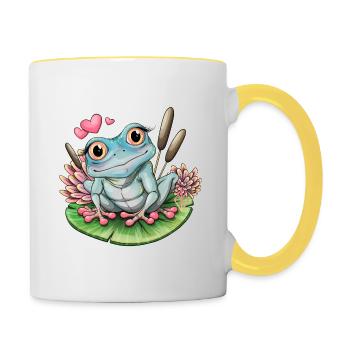 Frosch - Tasse zweifarbig - Weiß/Gelb - Rechts