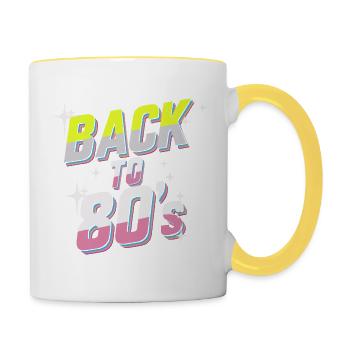 Back to 80's - Mug contrasté - blanc/jaune - Droite