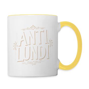 Anti-Lundi - Mug contrasté - blanc/jaune - Droite