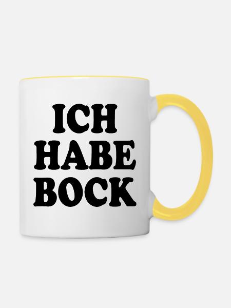 Ich habe bock - Tasse zweifarbig - Weiß/Gelb