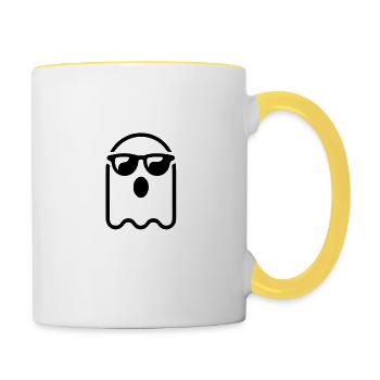 Ghost with Shades - Contrasting Mug - white/yellow - Right