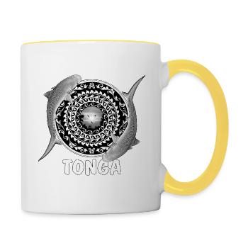 Tonga Tiger Shark - Contrasting Mug - white/yellow - Right