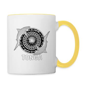 Tonga Bullenhai - Tasse zweifarbig - Weiß/Gelb - Rechts