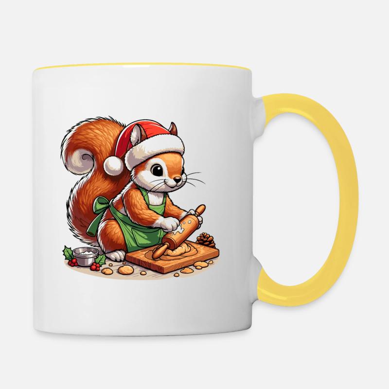 Cuisson de l’écureuil - Mug contrasté - blanc/jaune