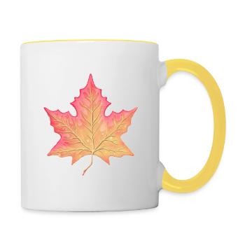 Autumn leaf - Contrasting Mug - white/yellow - Right