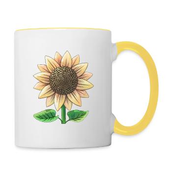 Sonnenblume - Tasse zweifarbig - Weiß/Gelb - Rechts