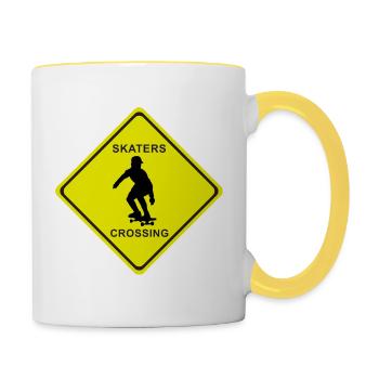 SKATERS CROSSING - Tasse zweifarbig - Weiß/Gelb - Rechts