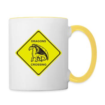 DRAGONS CROSSING - Tasse zweifarbig - Weiß/Gelb - Rechts