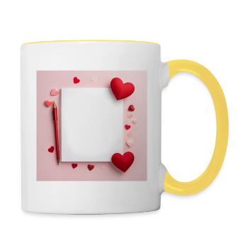 I Love you - Background - Contrasting Mug - white/yellow - Right