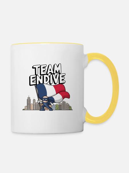 Team Endive - Mug contrasté - blanc/jaune