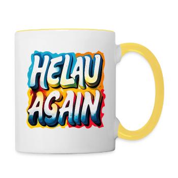 Helau Again Karneval Fasching - Tasse zweifarbig - Weiß/Gelb - Rechts
