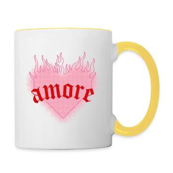 Burning love - Contrasting Mug - white/yellow - Right