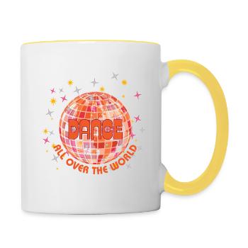 Dansez dans le monde entier - Mug contrasté - blanc/jaune - Droite
