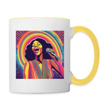 Motown-Sängerin - Tasse zweifarbig - Weiß/Gelb - Rechts