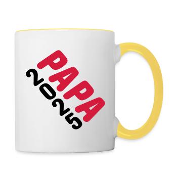 Papa 2025 - Tasse zweifarbig - Weiß/Gelb - Rechts