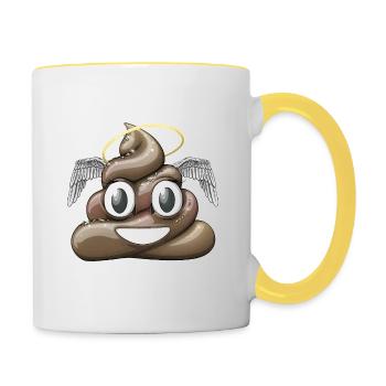 pile off poo angel - Contrasting Mug - white/yellow - Right