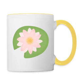 Lotusblüte - Tasse zweifarbig - Weiß/Gelb - Rechts