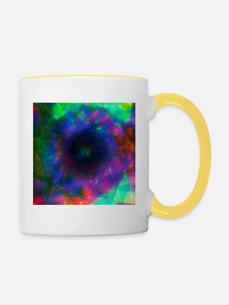 Y2k Psychedelisches Design - Tasse zweifarbig - Weiß/Gelb