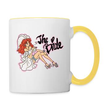 Die Braut - Hochzeit - la mariée - Mug contrasté - blanc/jaune - Droite